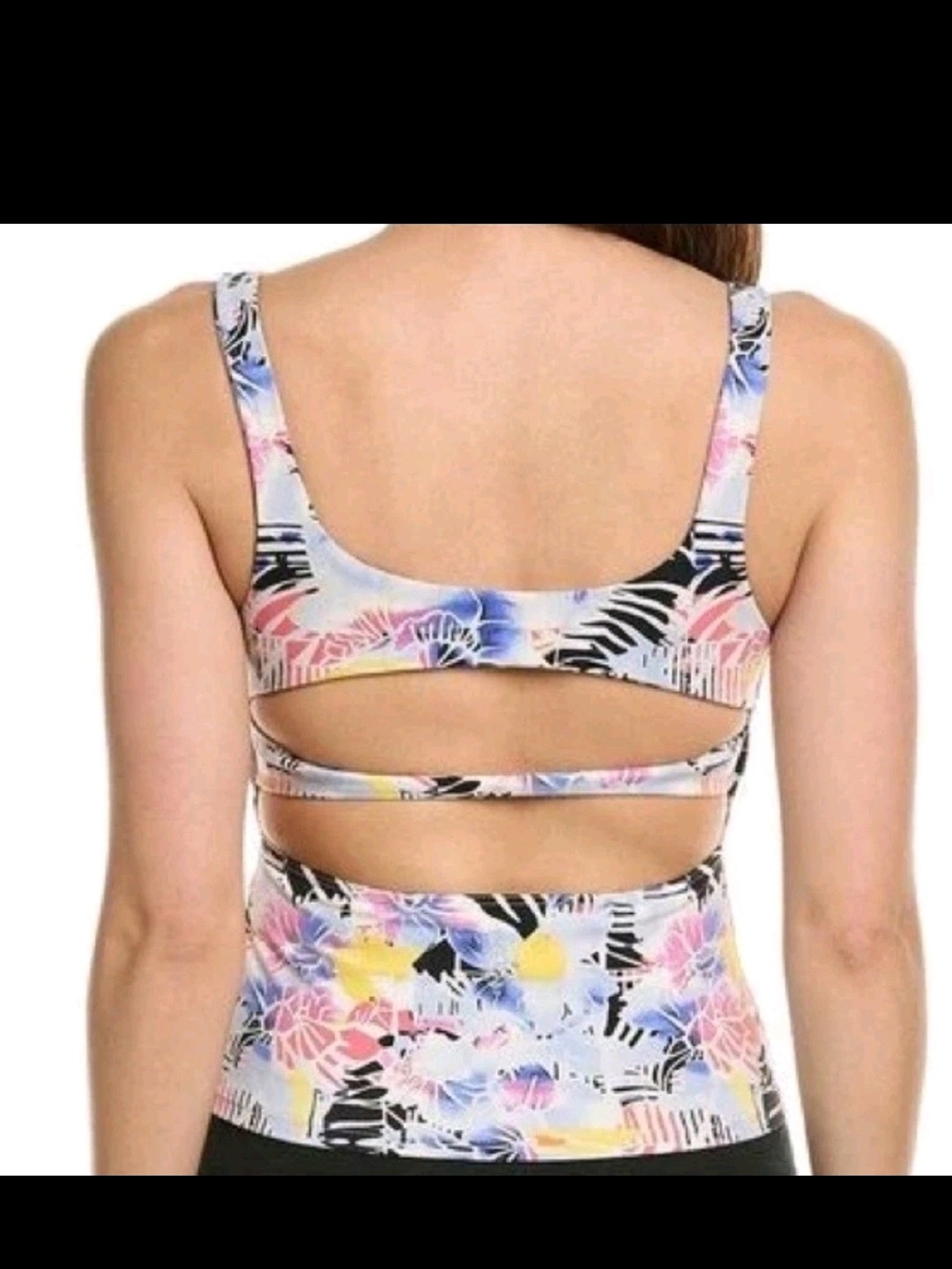 Free People Floral Print Tank Top. Slashed Back. NWT